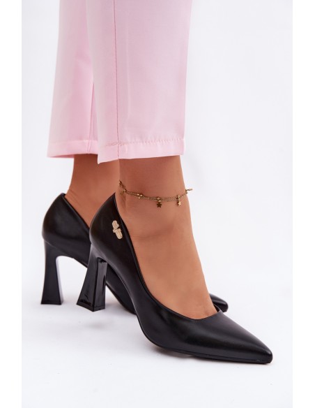 Vinceza Elegant Heeled Shoes 62276 Black