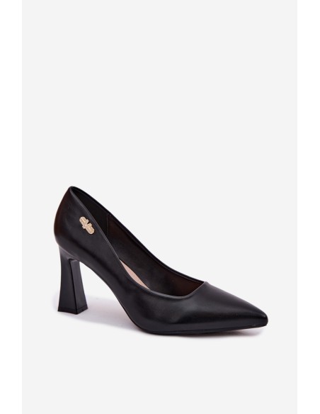 Vinceza Elegant Heeled Shoes 62276 Black