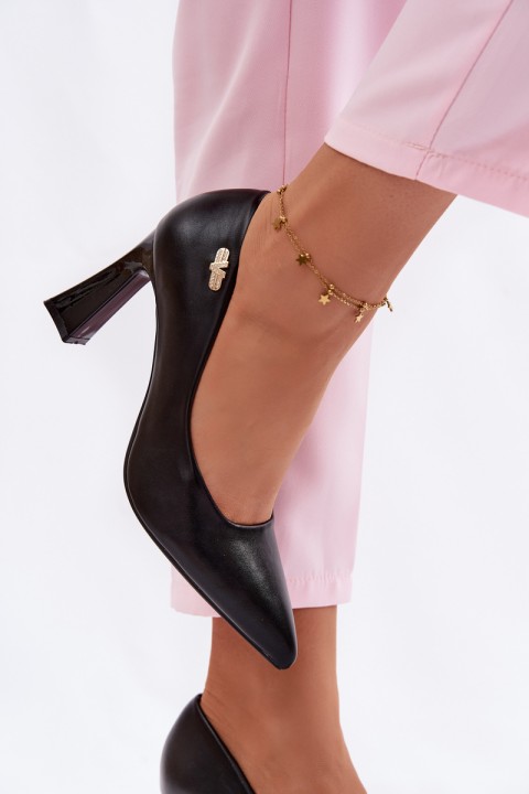 Vinceza Elegant Heeled Shoes 62276 Black