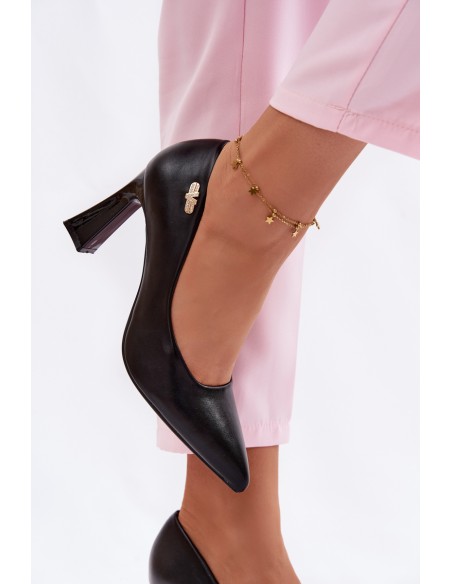 Vinceza Elegant Heeled Shoes 62276 Black