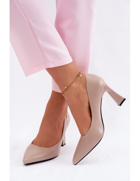 Elegant Heeled Pumps Vinceza 62276 Beige