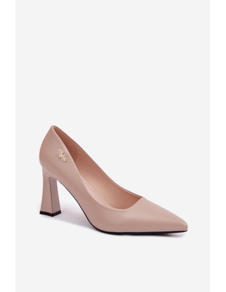 Elegant Heeled Pumps Vinceza 62276 Beige