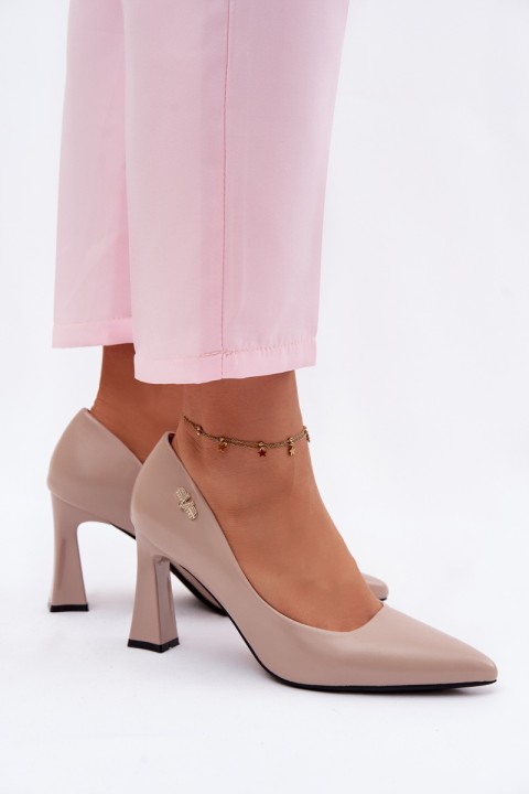 Elegant Heeled Pumps Vinceza 62276 Beige