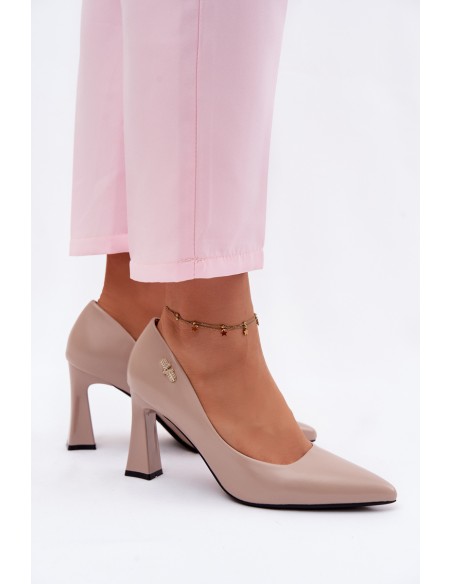 Elegant Heeled Pumps Vinceza 62276 Beige
