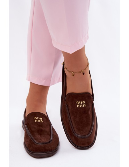 Women's Flat Loafers Vinceza 62271 Chocolate