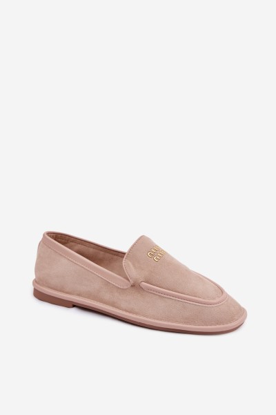 Women's Flat Loafers with Trim Vinceza Beige 2