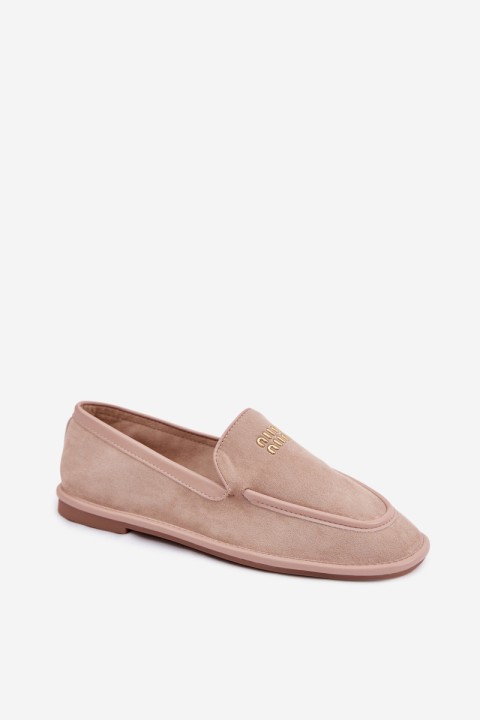 Women's Flat Loafers with Trim Vinceza Beige