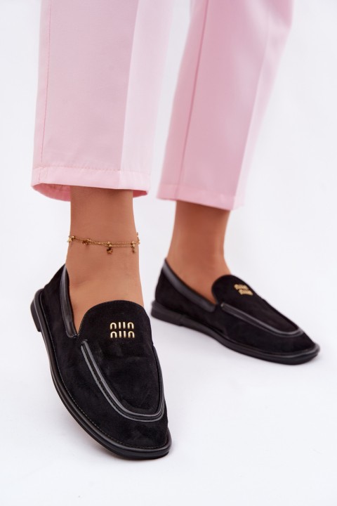 Women's Flat Moccasins Vinceza Black