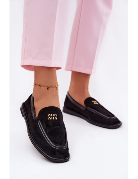 Women's Flat Moccasins Vinceza Black