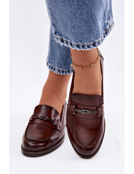 Women's Leather Loafers Vinceza 18132 Brown