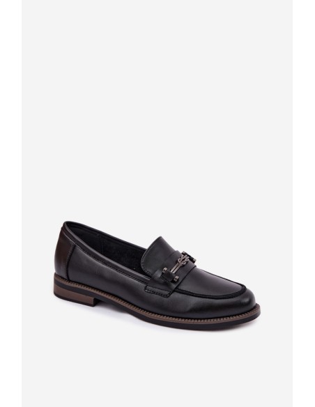 Women's Leather Moccasins Vinceza 18132 Black