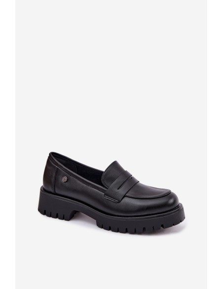 Leather Women's Moccasins Vinceza 18125 Black