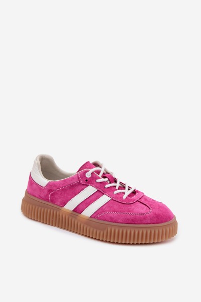 Women's Suede Sneakers on Platform Fuchsia Marisae 2