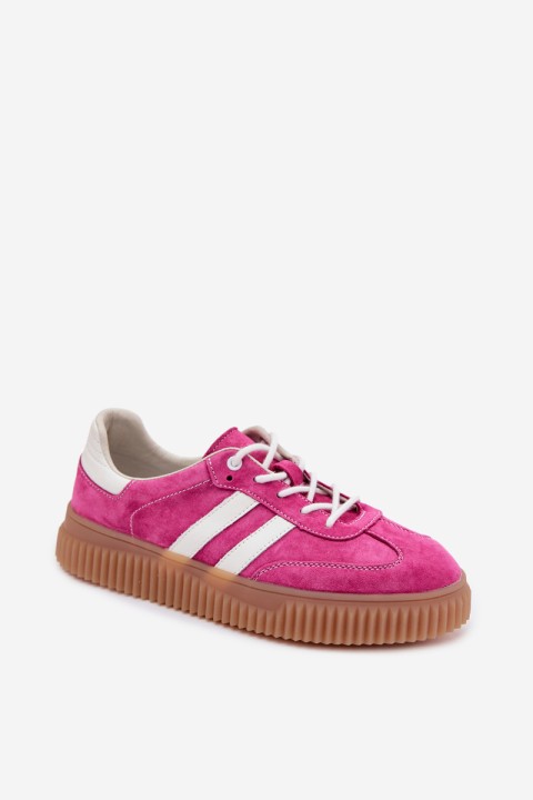 Women's Suede Sneakers on Platform Fuchsia Marisae