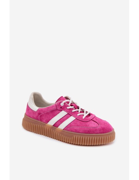Women's Suede Sneakers on Platform Fuchsia Marisae