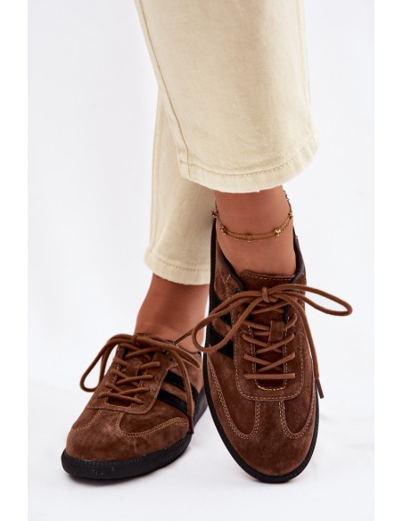 Leather Suede Women's Sneakers Brown Ismina