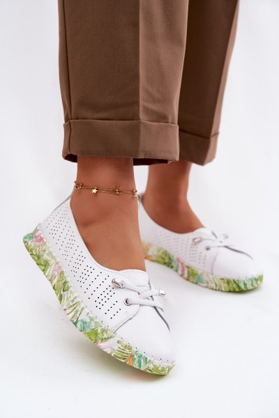 Leather Women's Loafers S.Barski GR61-5970 White