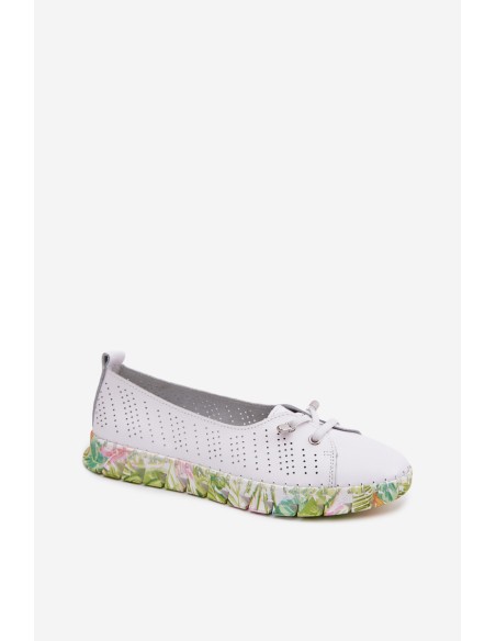 Leather Women's Loafers S.Barski GR61-5970 White