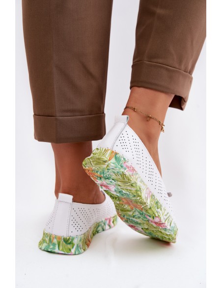 Leather Women's Loafers S.Barski GR61-5970 White