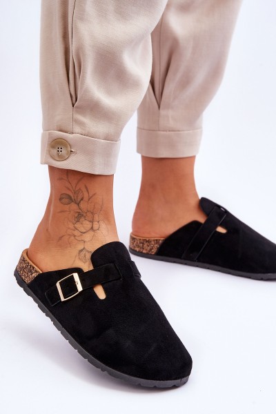 Suede Sandals On Cork Platform Black Vellma 2