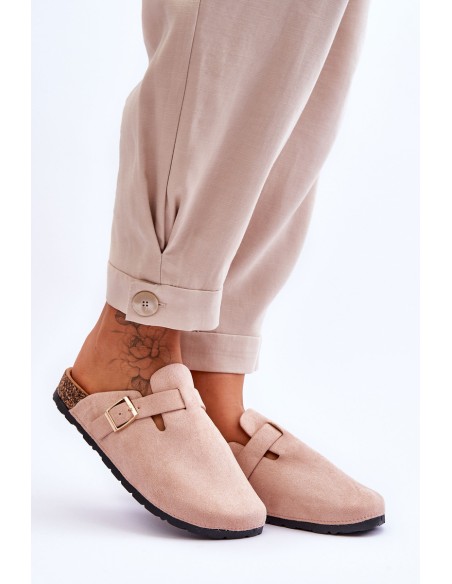 Suede Women's Platform Cork-Soled Light Beige Vellma