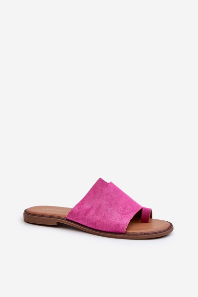 Women's Suede Flip-Flops Pink Amite 2