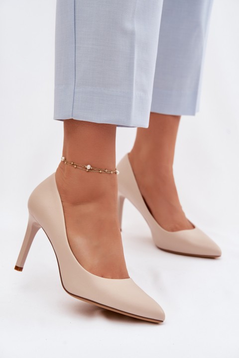 Eco Leather Heels Sergio Leone 1339 Light Beige