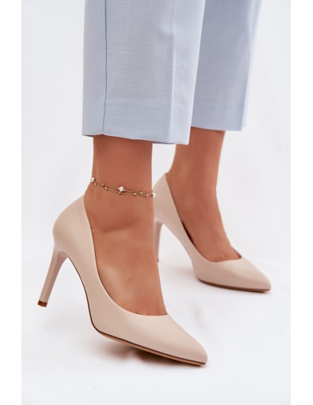 Eco Leather Heels Sergio Leone 1339 Light Beige