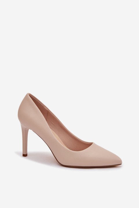 Eco Leather Heels Sergio Leone 1339 Light Beige