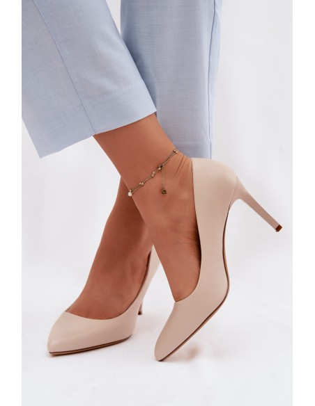 Eco Leather Heels Sergio Leone 1339 Light Beige