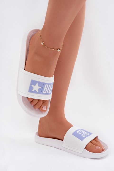 Women's Slides Big Star TT274A002 White-Blue
