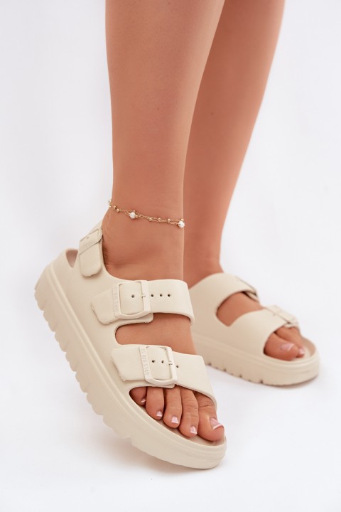 Women's Foam Platform Sandals Big Star TT274A032 Light Beige