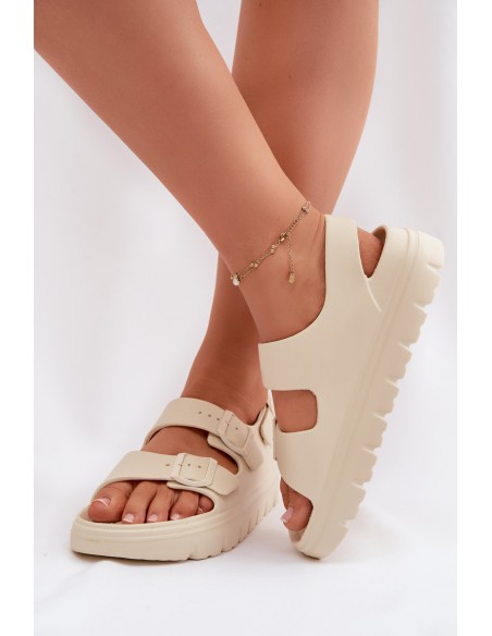 Women's Foam Platform Sandals Big Star TT274A032 Light Beige