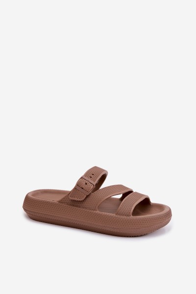 Foam Women's Slides With Straps And Buckle Big Star TT274A041 Brown 2