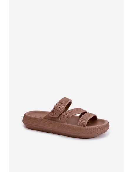 Foam Women's Slides With Straps And Buckle Big Star TT274A041 Brown