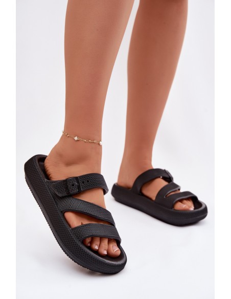 Foam Women's Slides With Straps and Buckle Big Star TT274A037 Black