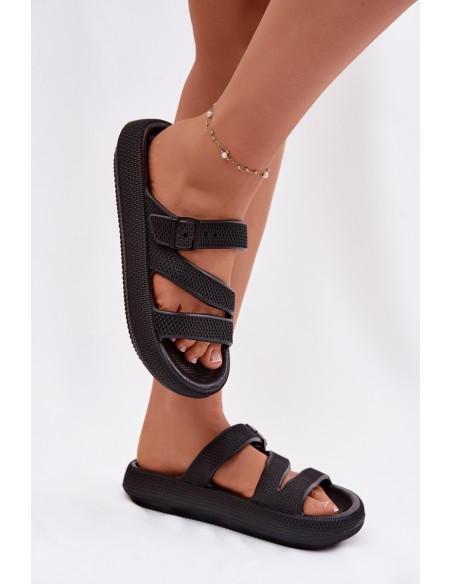 Foam Women's Slides With Straps and Buckle Big Star TT274A037 Black