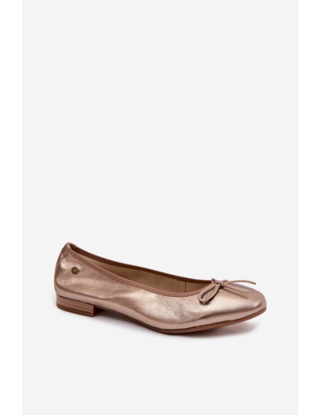 Leather Women's Ballerinas Maciejka P6800-25 Gold