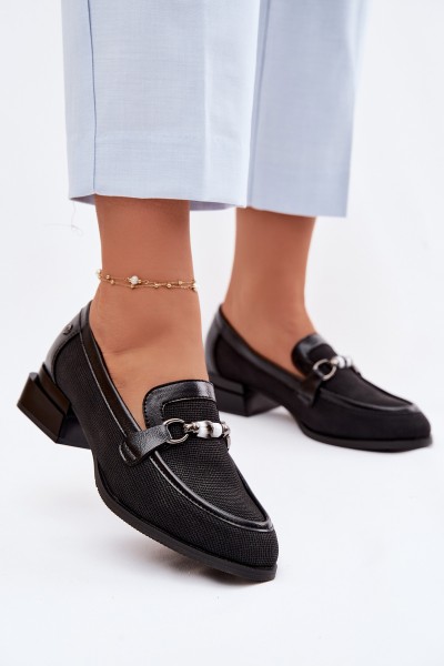 Women's Heeled Shoes With Decorative Detail Black Meliva