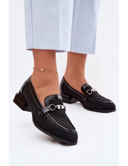 Women's Heeled Shoes With Decorative Detail Black Meliva