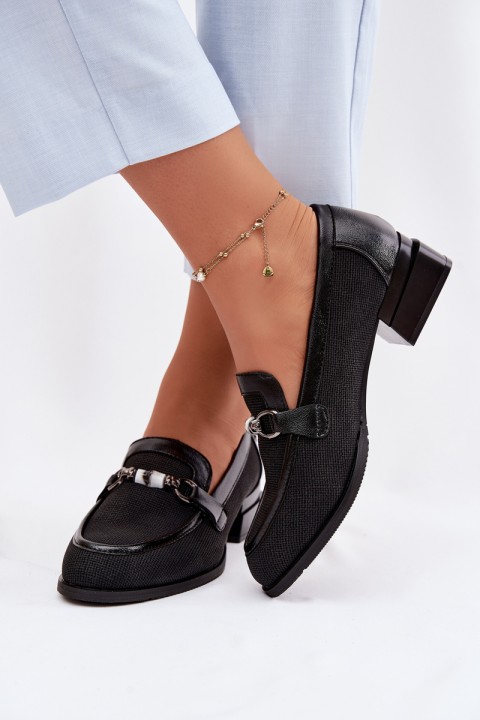 Women's Heeled Shoes With Decorative Detail Black Meliva