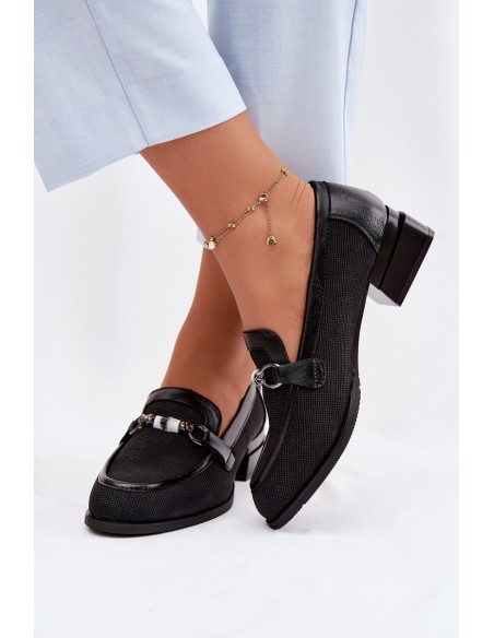 Women's Heeled Shoes With Decorative Detail Black Meliva