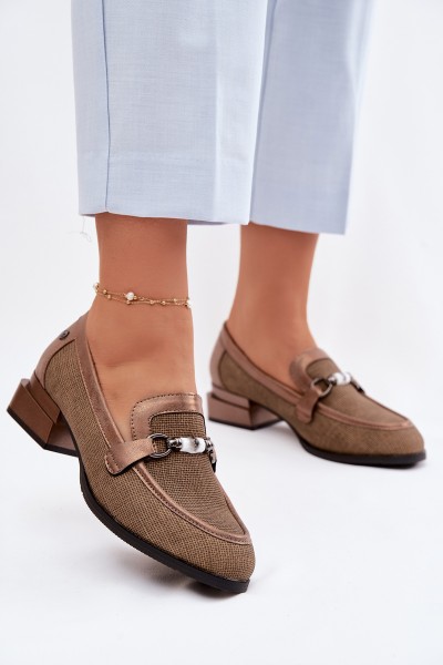 Women's Heeled Shoes With Decorative Detail Brown Meliva