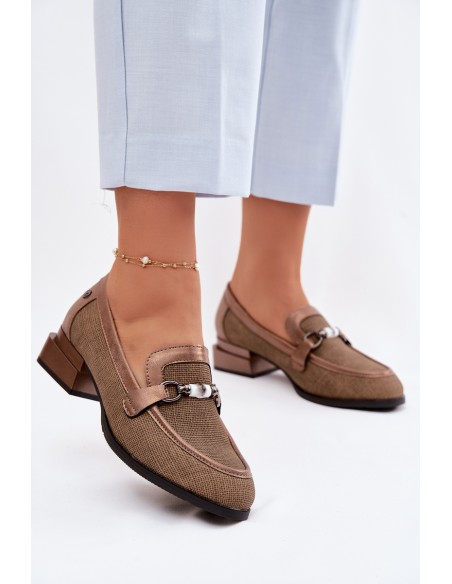 Women's Heeled Shoes With Decorative Detail Brown Meliva