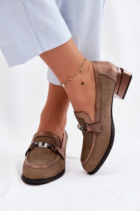 Women's Heeled Shoes With Decorative Detail Brown Meliva