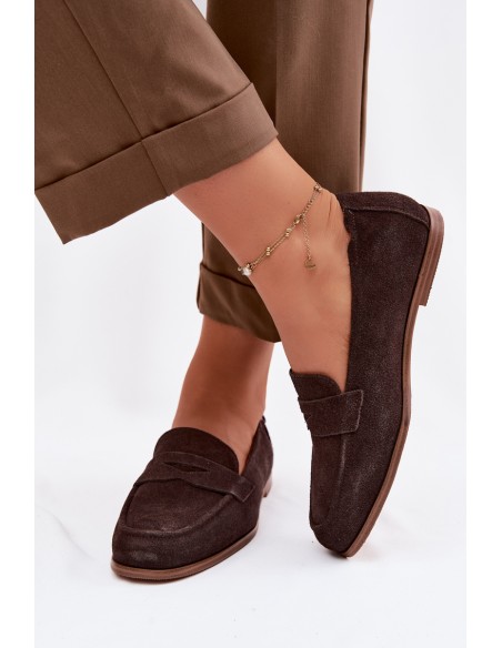 Vinceza Suede Loafers 18122 Chocolate