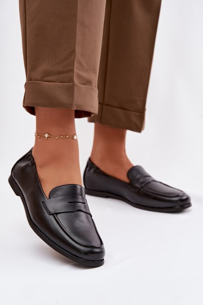 Vinceza Leather Loafers 18121 Black