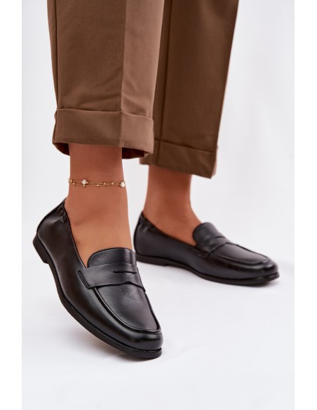 Vinceza Leather Loafers 18121 Black