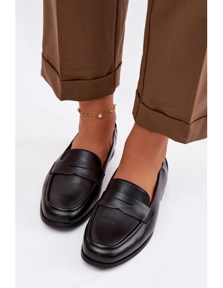 Vinceza Leather Loafers 18121 Black