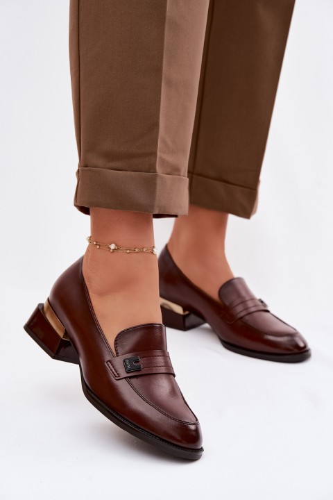 Women's Block Heeled Shoes Vinceza 58625 Brown